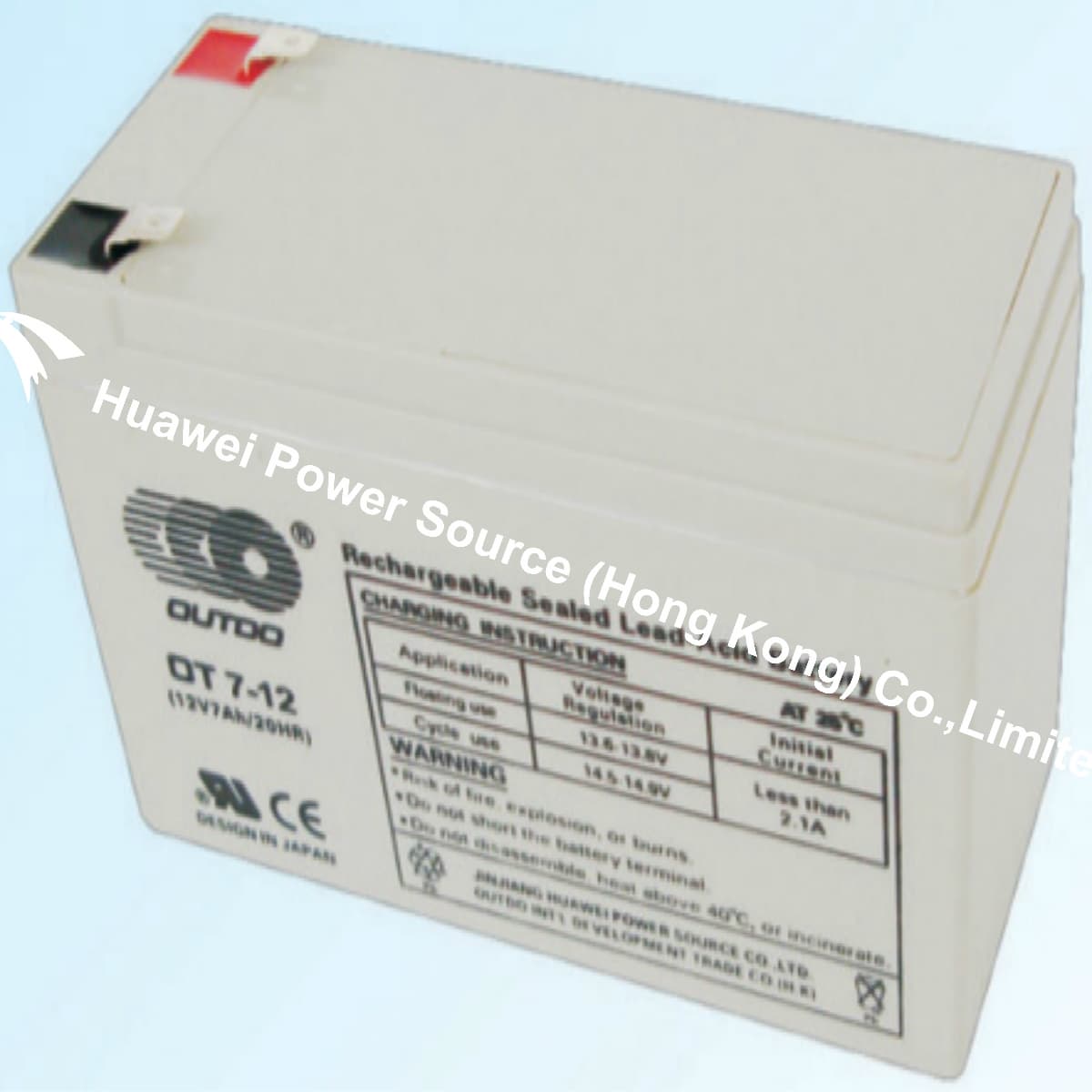 OUTDO Battery - VRLA Battery - alarm Battery - SMF battery - SLA battery - AGM battery 12V 7Ah